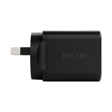 EFM ECO 40W Dual Port Wall Charger with GaN, Power Delivery and PPS - Black